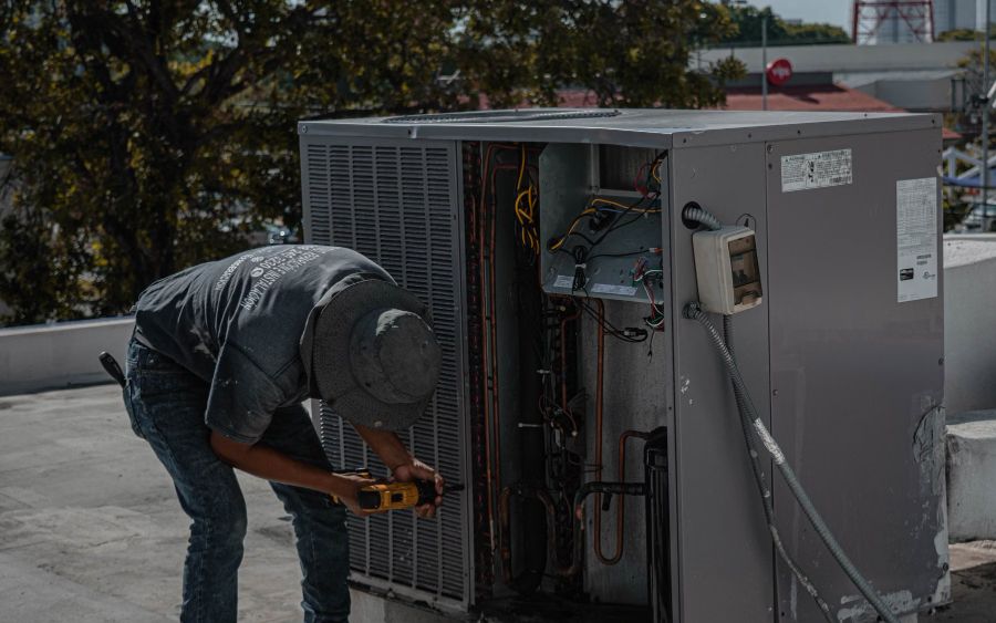 Newly installed HVAC unit